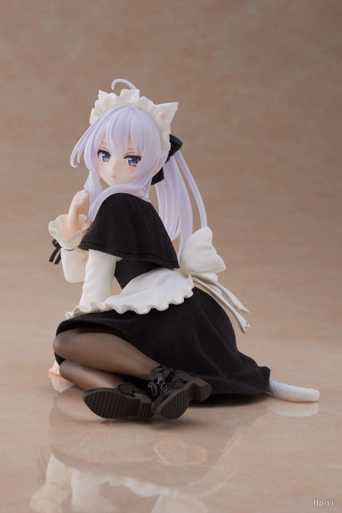 13CM Anime Elaina Figure Wandering Witch The Journey Black Cat Maid Dress Sitting Pose PVC Model Series Toys Gifts