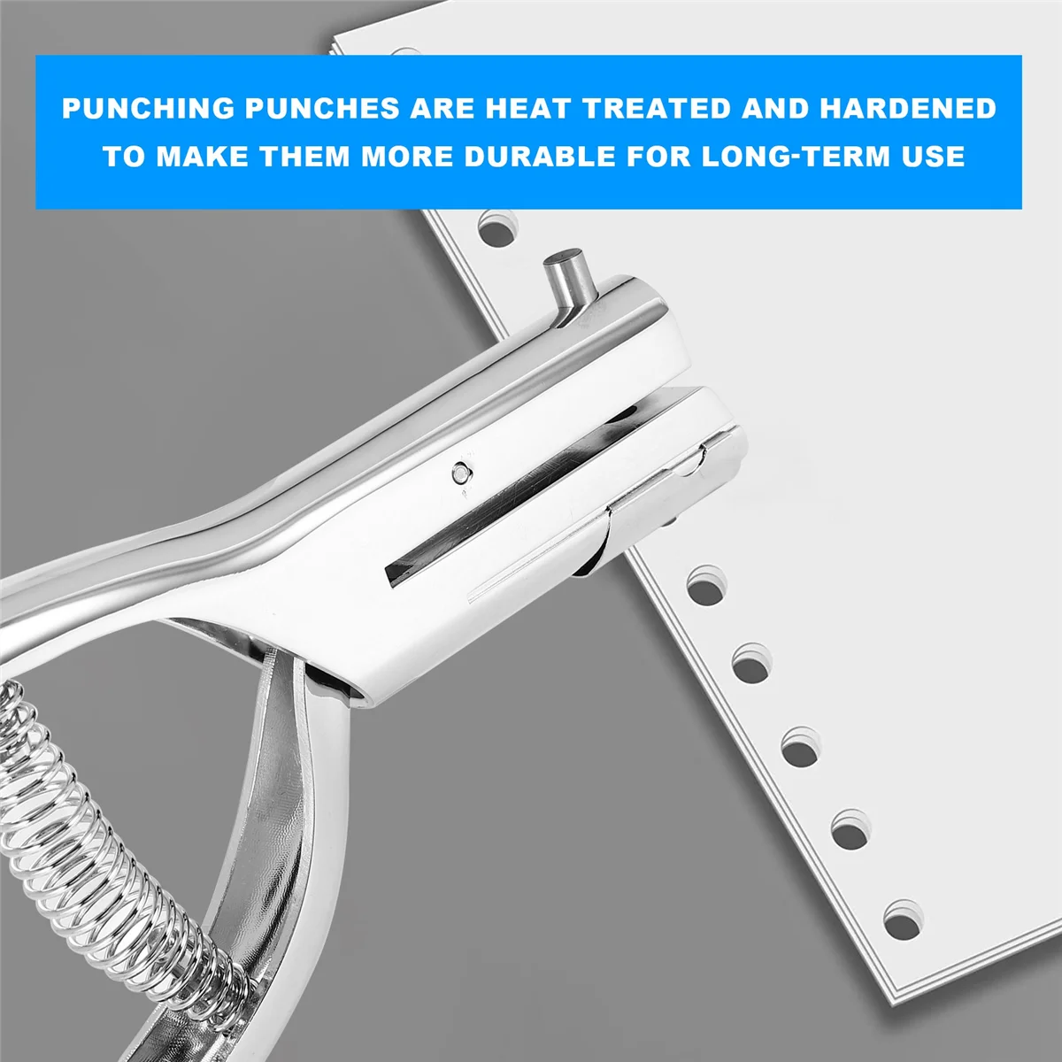 Hole Punch 1/4 Inch, Heavy Duty Hole Punch, Paper Card Portable Handheld Long, 2 Inch Reach Deep