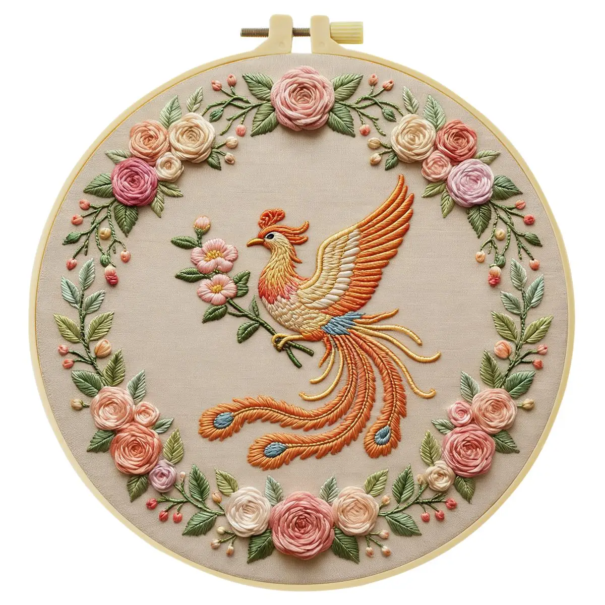 1 Stück 20X20CM/15X15CM 7,87/6,3 Zoll Phoenix Stickerei Starter-Kit DIY-Kit DIY Stickerei-Set Handarbeiten Nadelkunst – Detail 3