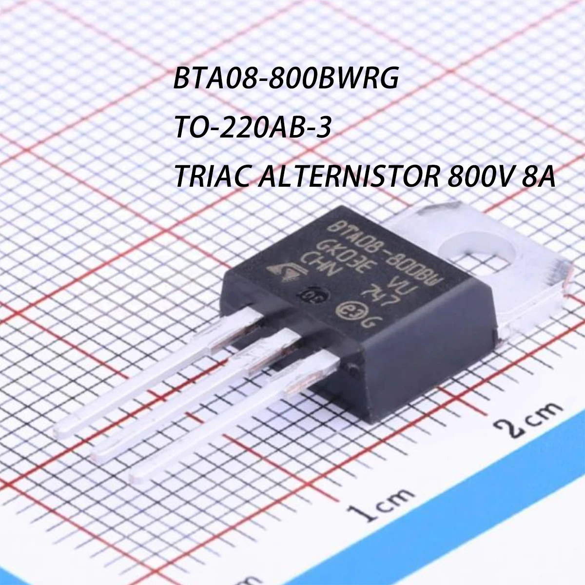 10Pcs Bta08-800Bwrg To-220Ab-3 New Original Thyristor Scr 50Ma 800V 8A 1 Bidirectional Triac 1.3V Triac Alternistor Bta08-800Bw