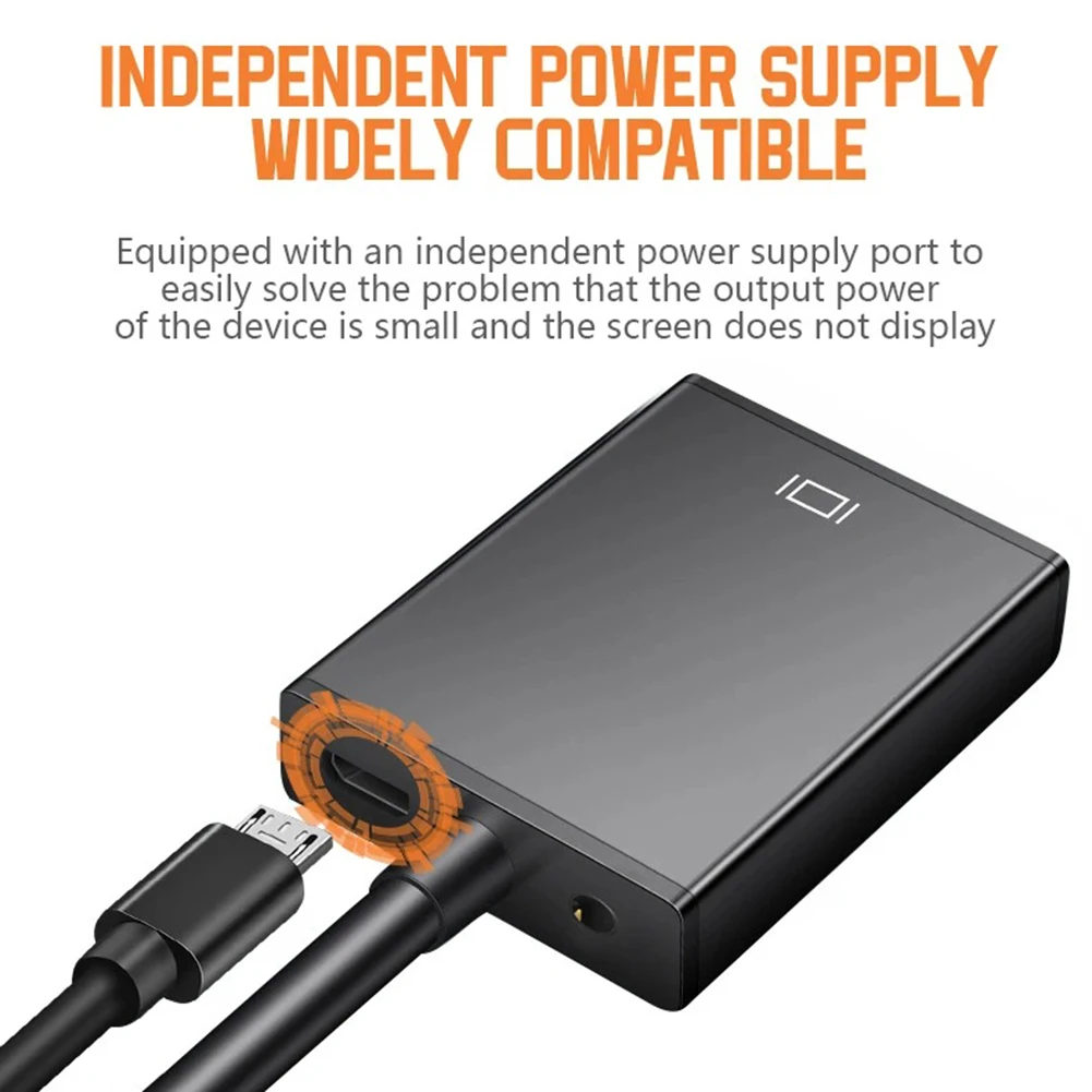 

VGA Male To HDMI-Compatible Female Adapter 3.5mm Audio Jack Support 1080P Audio Transfer for Computer Desktop Laptop