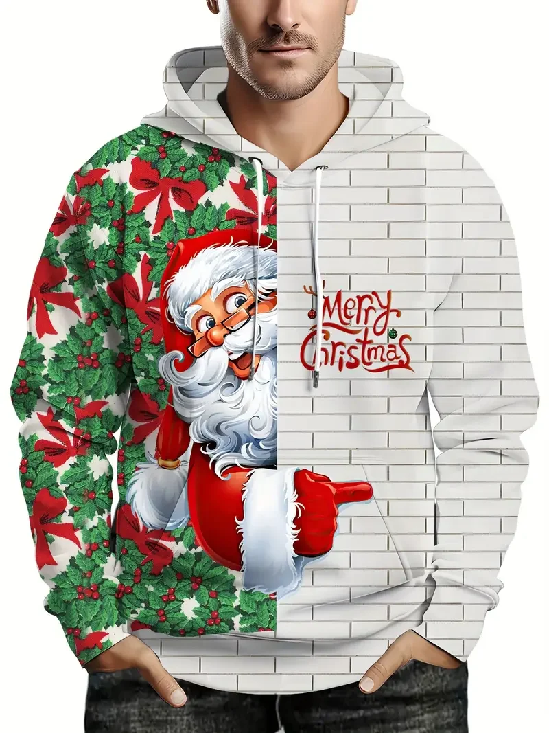

Santa Claus Hoodies For Man Women Cats Snowman 3D Printed Sweatshirt Casual Kids Hoodies Tops Pullovers Oversized Long Sleeves