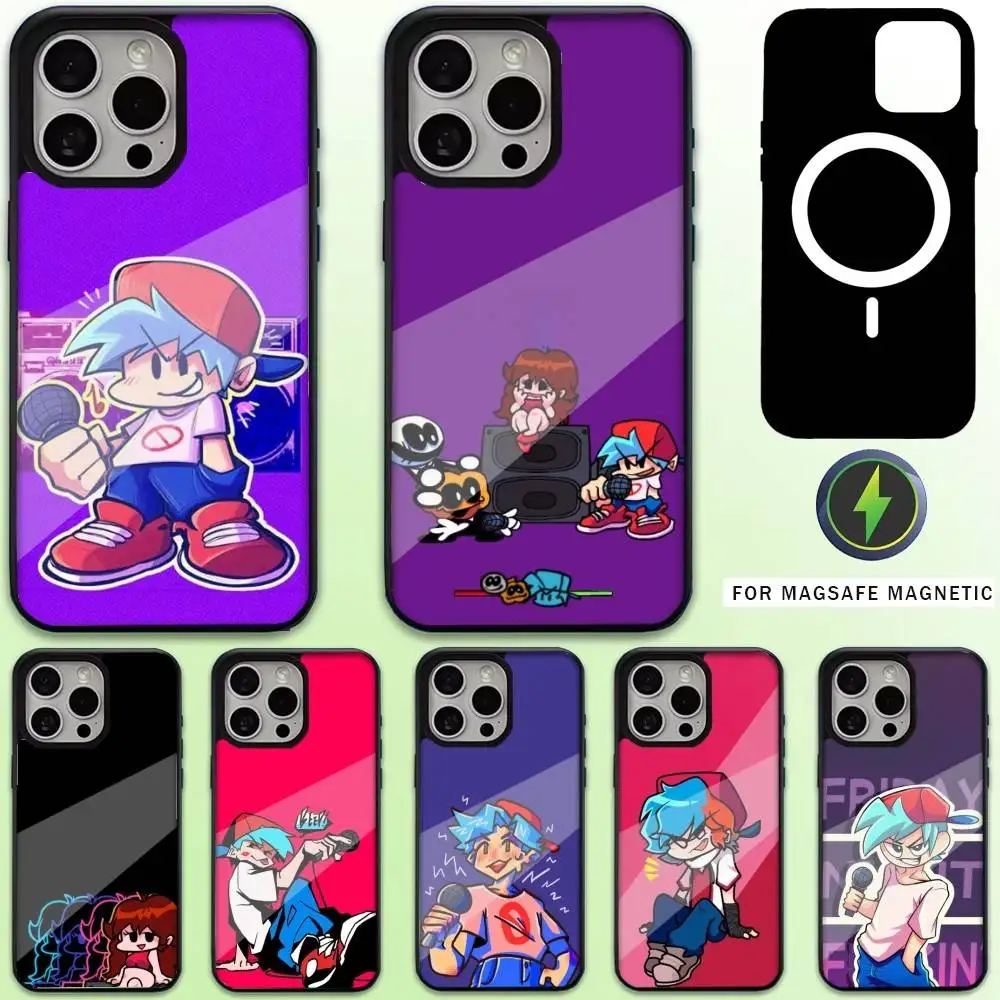 

Game F-Friday Night Funkin Phone Case For iPhone17,16,15,14,13,12,11 Plus,Pro Max Magnetic For Magsafe Wireless Charging