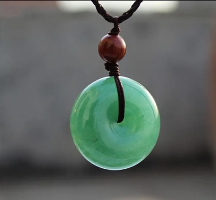 Myanmar Jadeite Jade Donut Necklace Women Healing Gemstone Fine Jewelry Genuine Natural Burma Jade Diamond Pendant Necklaces