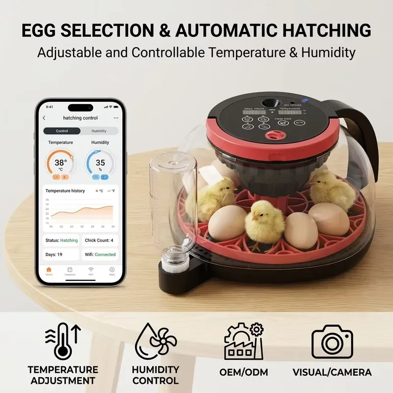 Smart with App Control Full Automatic Poultry Hatching Machine Temp Humidity 110V/220V