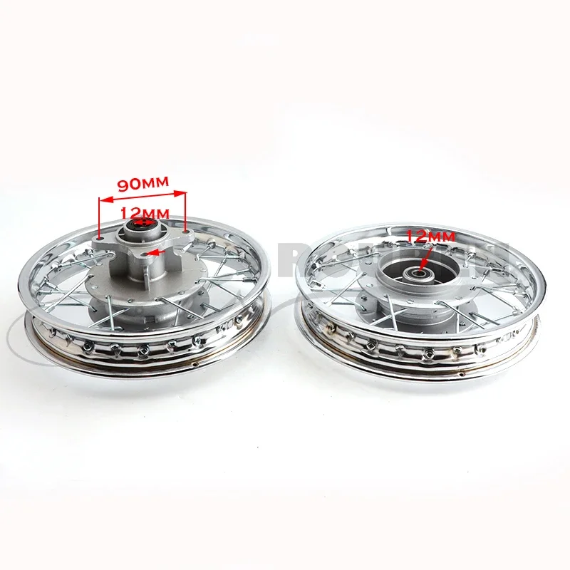 Aluminium Alloy  Front and Rear 1.40 X 10 inch Wheel Rims Drum Brake hub for CRF Kayo BSE Apollo Axle hole 12mm