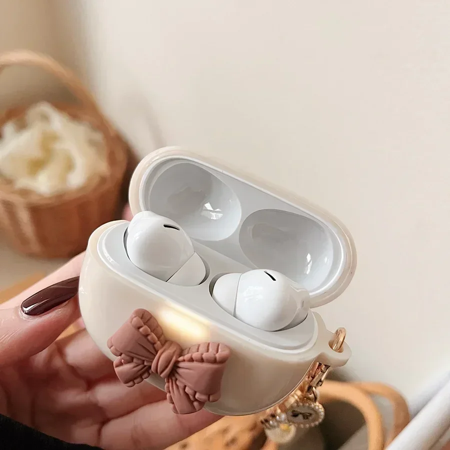 1pc Cartoon For Redmi Buds 5 Pro Case Transparent Fashion flower pattern Keychian Silicone Earphones Cover redmi buds 5Pro