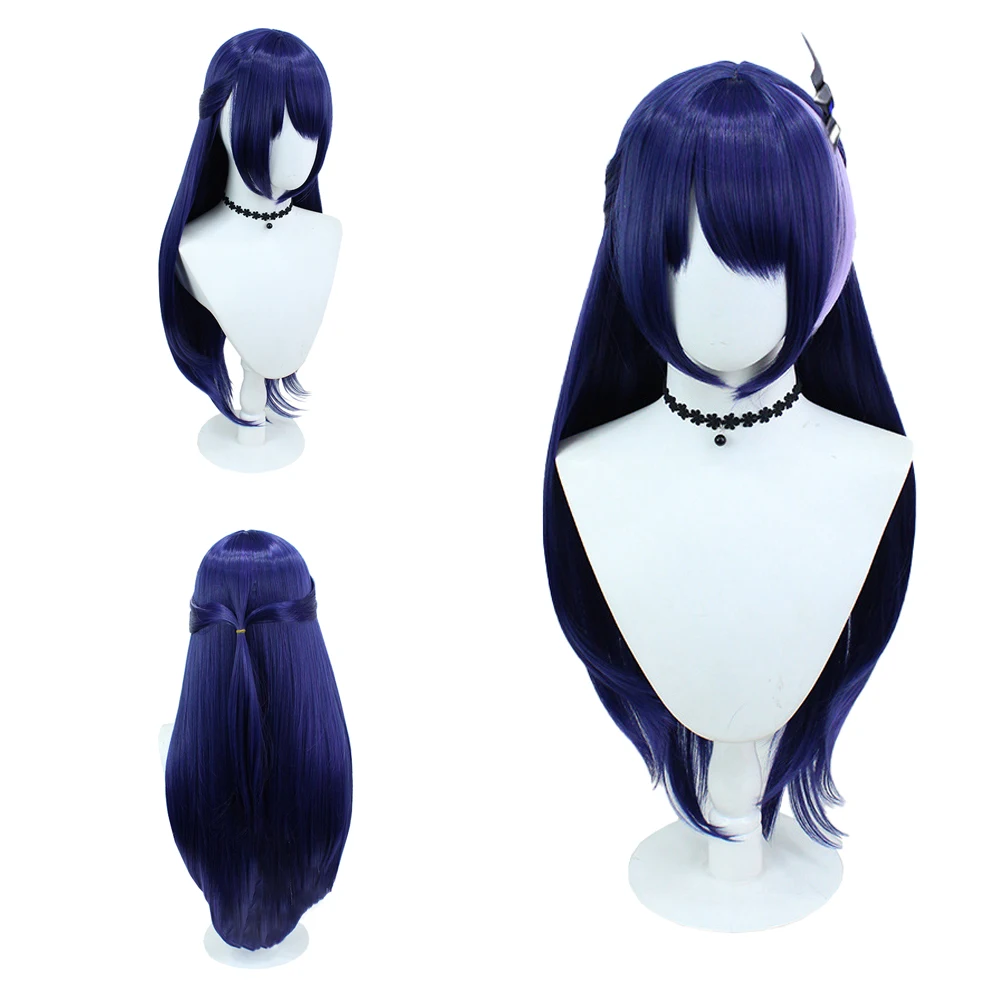 لعبة الرسوم المتحركة عالية الجودة Honkai: Star Rail أشرون شعر مستعار صناعي كوسبلاي مقاس 32 بوصة أزرق وأرجواني مميز للاستخدام اليومي طبيعي #1