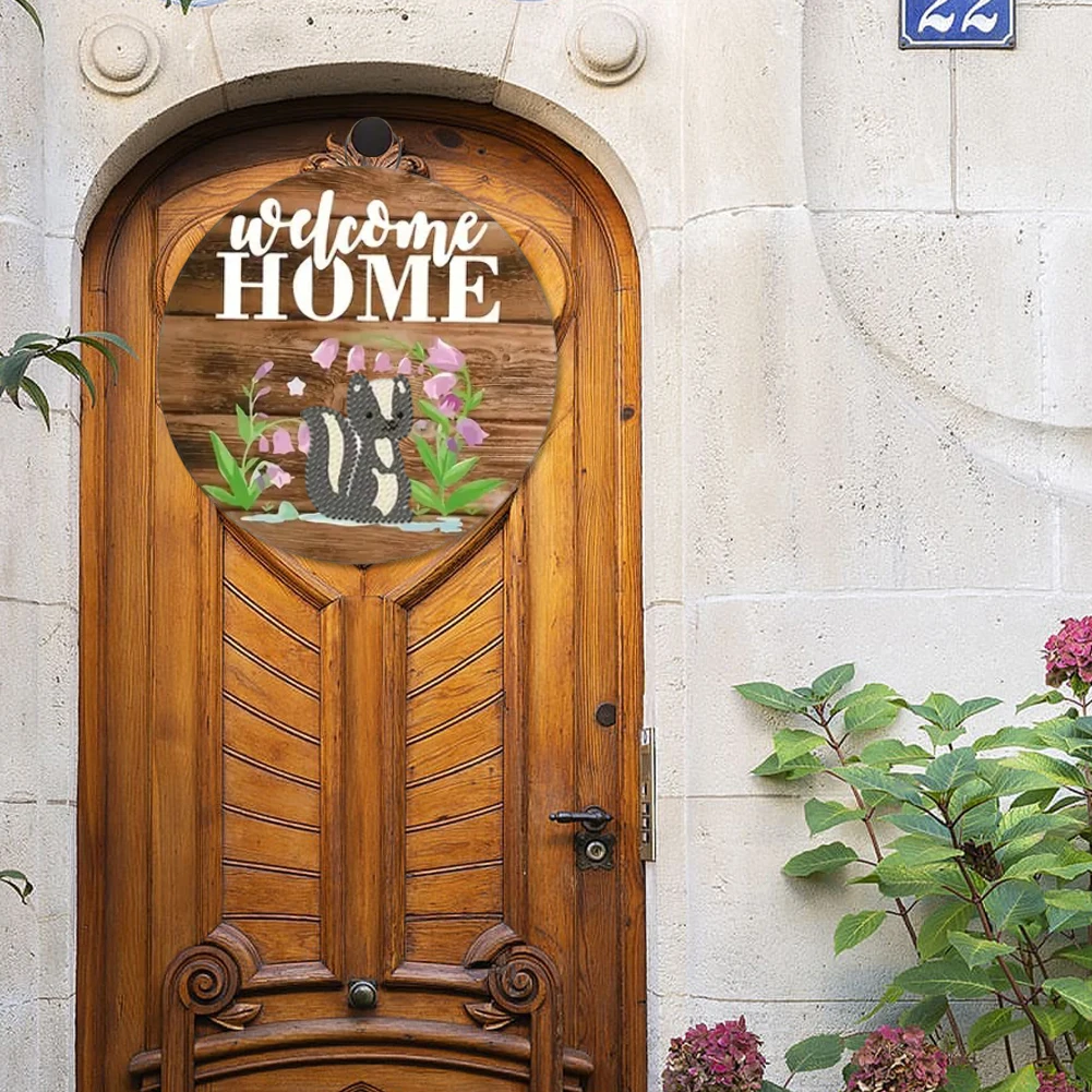

12 PCS Diamond Art Painting Front Door Signs Flowers and Grass Interchangeable Soft Magnetic Diamond Painting Stickers Christmas