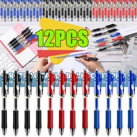 Bolígrafos de Gel de tinta retráctil, rojo, azul y negro, suministros de bolígrafo de papelería estética de colores, lápiz de oficina, escuela de escritura, 1-12 Uds.