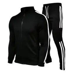 Men's 2 Piece Tracksuit Color Block Sweatsuit Stripes Casual Winter Long Sleeve Warm Moisture Wicking Breathable Sportswear Suit