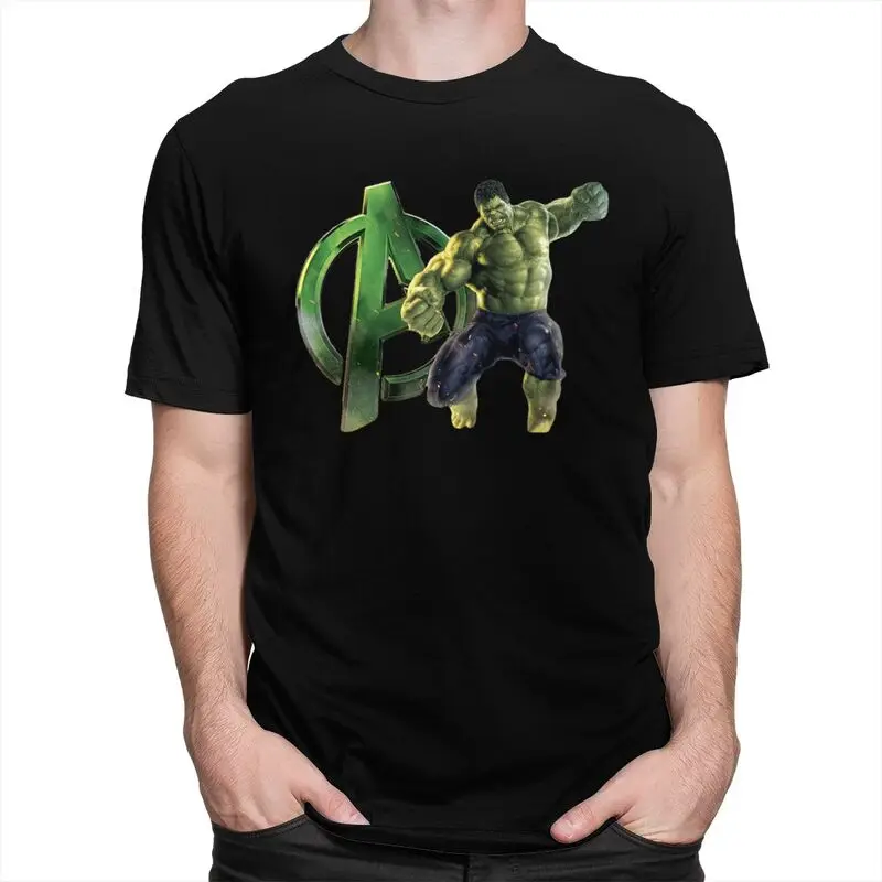 Custom Hulk The Avengers Superhero T Shirts for Men 100% Cotton Tees Tshirts Short Sleeve T-shirt Clothing