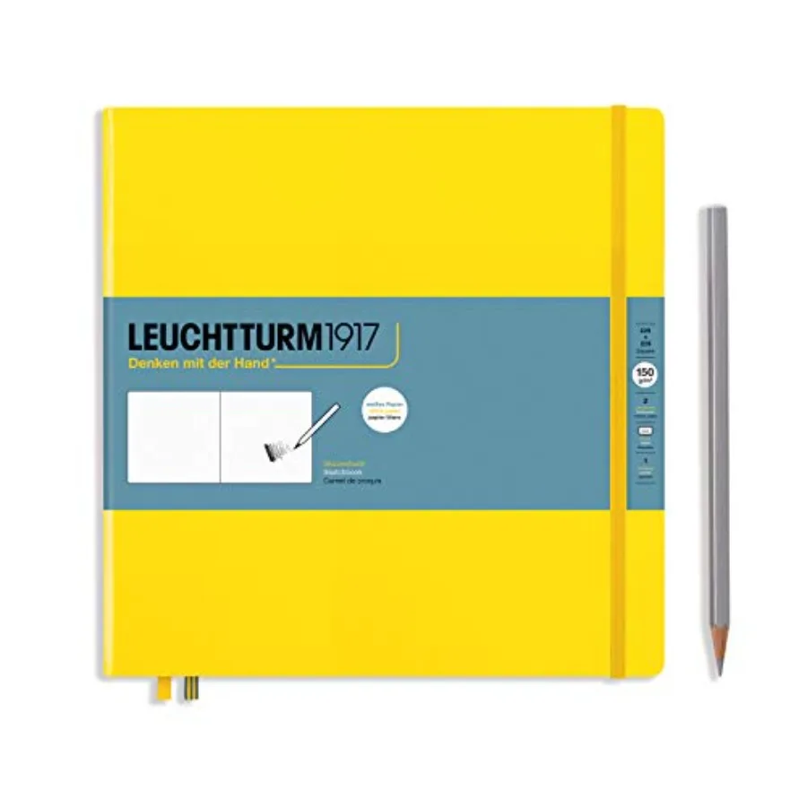 

Square Hardcover Sketchbook Lemon - 112 Pages of 150g/m Paper Perfect for Travel Journaling Urban Sketching and Creative Doodli