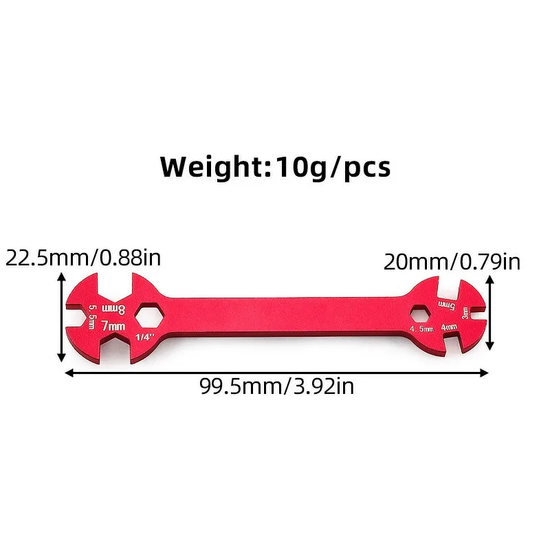 RC Car Model Tool Nut Spanner Multi Turnbuckle Wrench 3mm 4mm 5mm 5.5mm 7mm 8mm RC Replacement Parts Wrench Spanner