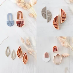 Symmetry Frame Polymer Clay Cutters | Geometric Soft Pottery Clay Cutter | Boho Earrings Jewelry Pendant Making Cutting Tools