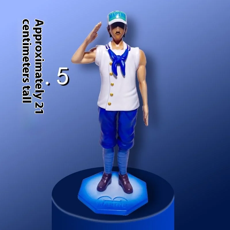 원피스 4pcs 새로운 세기 해군 군인 인사 애니메이션 피규어 모델 동상 컬렉션 데스크탑 장식 장식품 장난감 선물