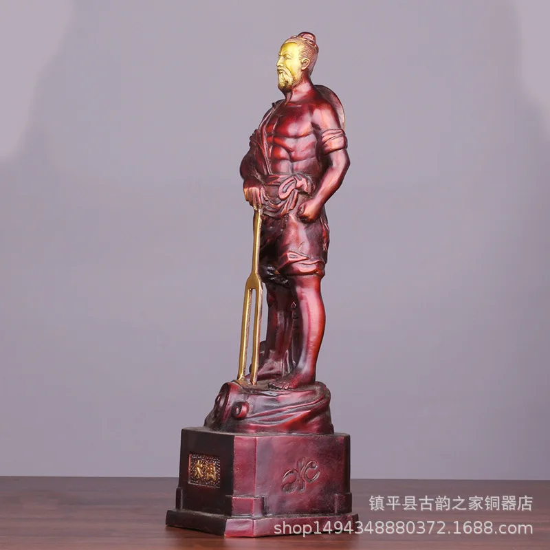 Desktop Da Yu Ornament Da Yu Control Sculpture Standing Statue Water Conservancy Crafts Bronze Gift Da Yu Aw