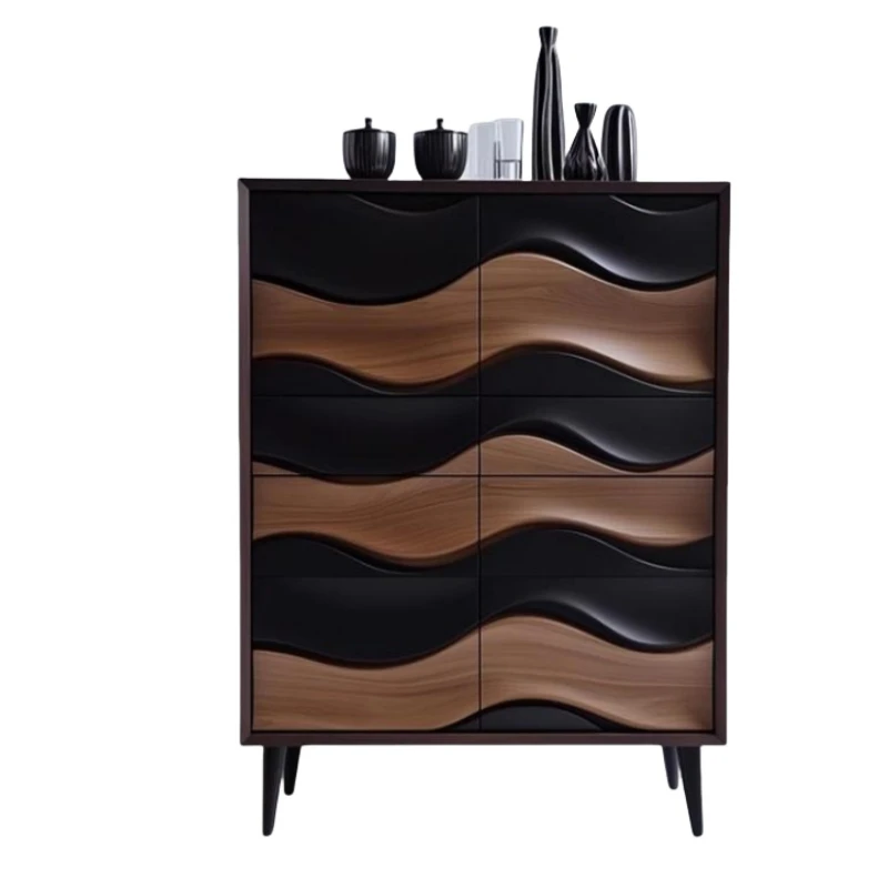 

Walnut color chest cabinet Nordic paint, entrance to the living room decorative cabinet, multi-functional storage locker