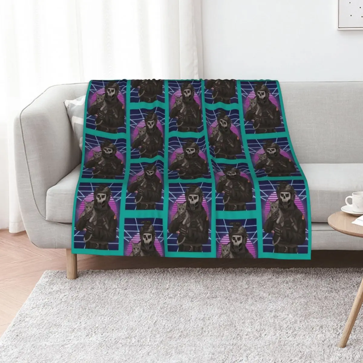 

Simon Ghost Riley cat retro Throw Blanket Decoratives Beach For Sofa Thin Designers Blankets
