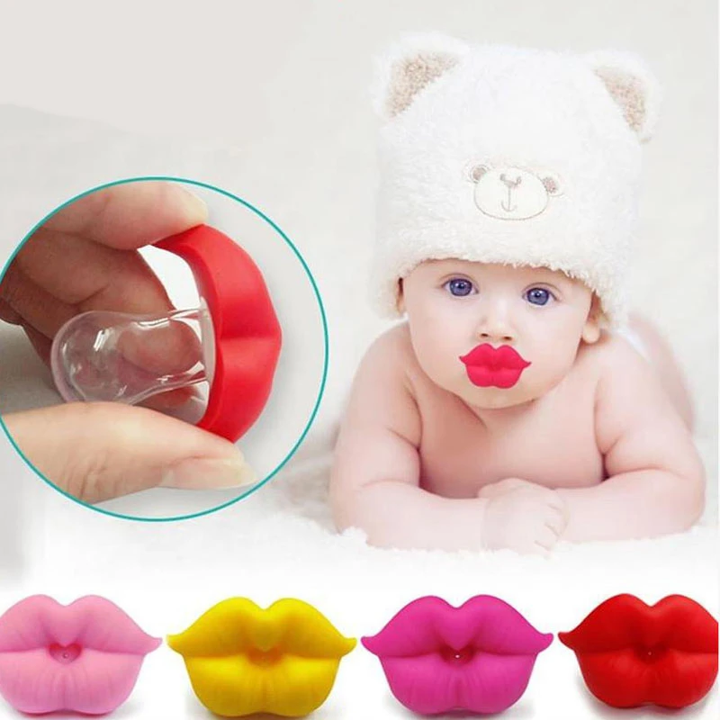 2023 Silicone divertente capezzolo baffi ciuccio succhietto bambino capezzolo ortodontico s rosso bacio labbra massaggiagengive alimentazione del bambino