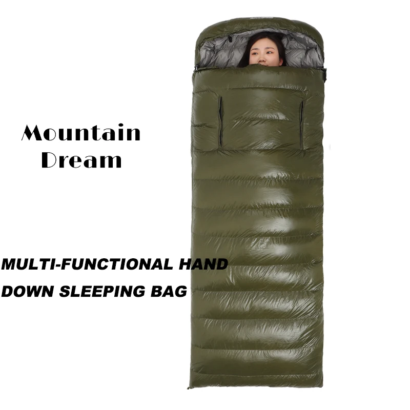 The warm envelope goose down sleeping bag of Mountain Dream can stretch out a camping thermal Duvet