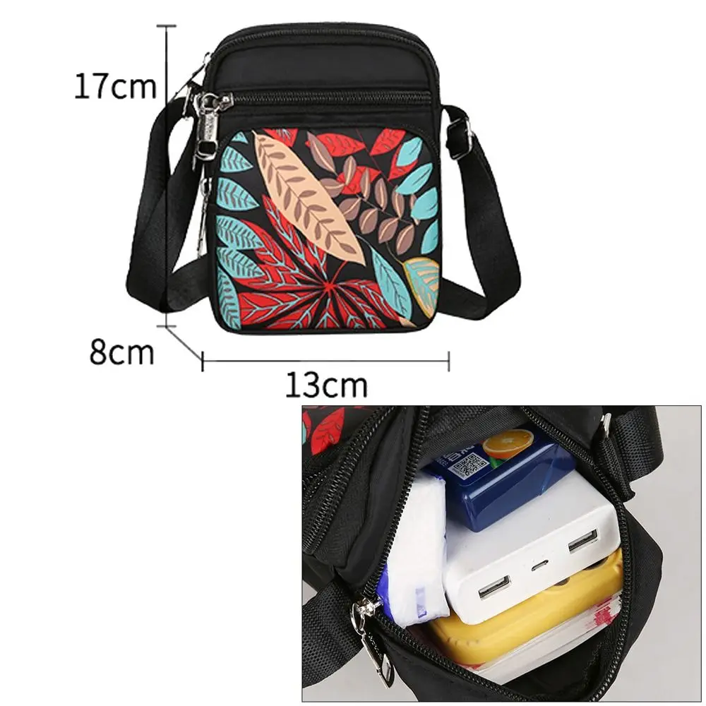 طباعة عادية حقيبة مربعة صغيرة نايلون حزمة صغيرة حقيبة ظهر رياضية متعددة الطبقات الصدر حزم الرجال النساء