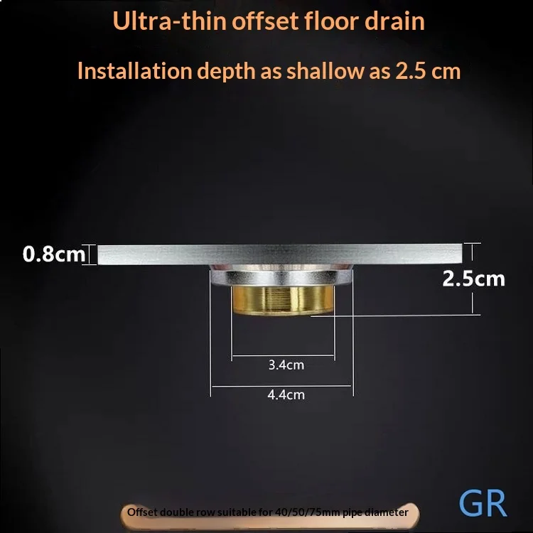 Heavy Duty 304 Stainless Steel Invisible Floor Drain Anti Odor Insect Proof for Shower