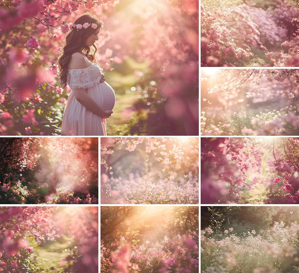 

Mehofond Photography Background Dreamy Pink Flower Spring Blossom Adult Birthday Maternity Portrait Decor Backdrop Photo Studio