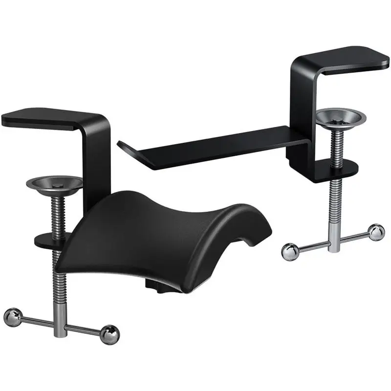 Pc gaming fone de ouvido suporte metal fone de ouvido gancho titular ajustável rotativo braço braçadeira sob o espaço da mesa economizar clipe montagem