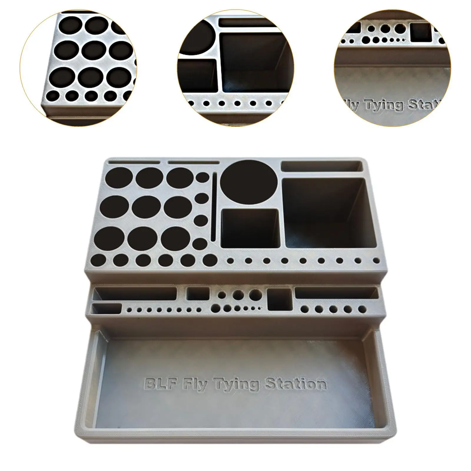 Fly Tying Tool Kit Desktop Organizer Versatile Convenient Supplies Organization Storage Rack for Men Anglers Beginner Fisherman