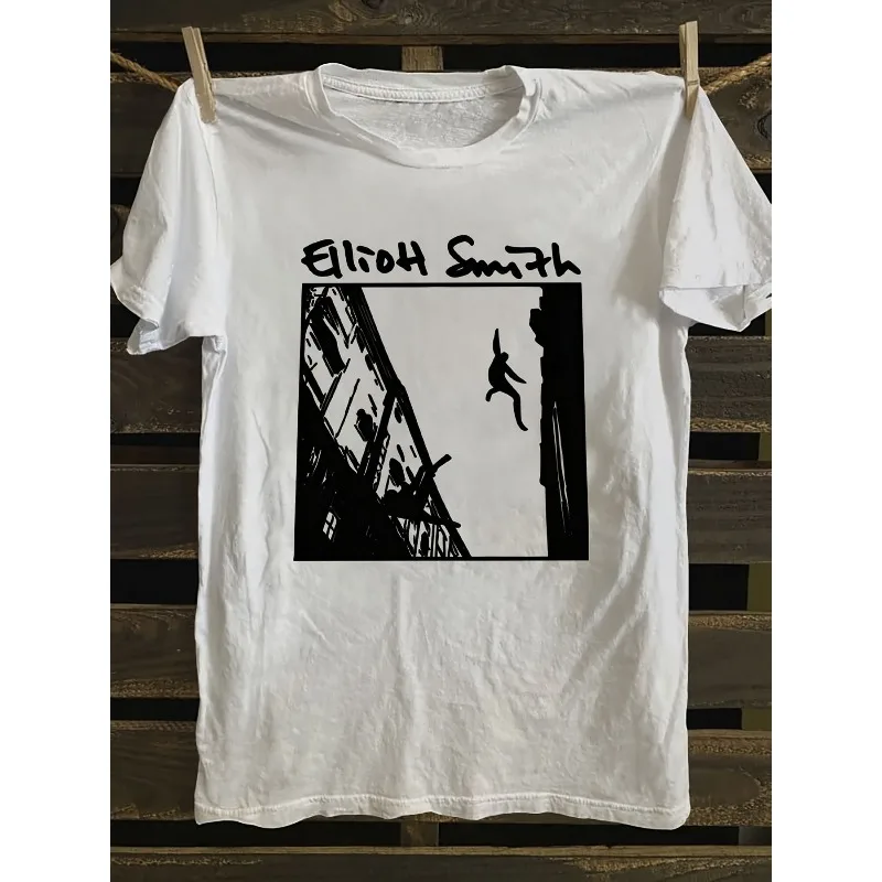 Men's Elliot Smith Printed T-shirt Aesthetics Y2K Men's T-shirt American Trendy Street Unisex Casual T-shirt