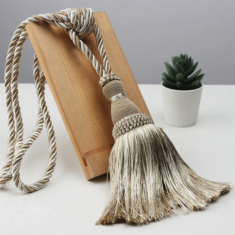 1PC Polyester Tassel Tiebacks Curtain Holder Handmade Tassel For Decoration Rope Curtain Hanging Balls for Livingroom Accessori
