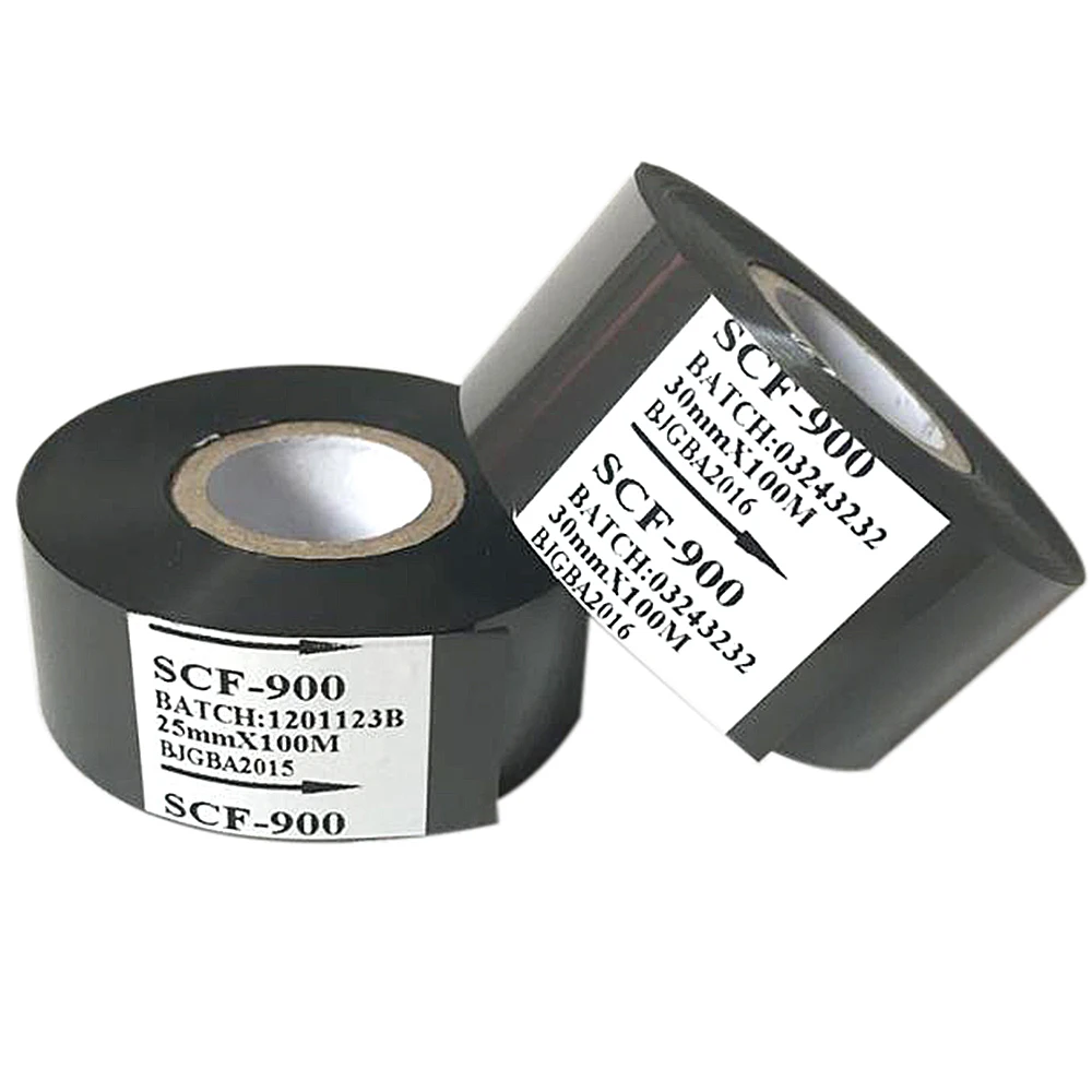 1PX Labeling Machine INK Ribbon 20 25 30 35mm×100m SCF-900 Date Code Printer Accessory For Y-8 HP-241B Packaging Typewriter