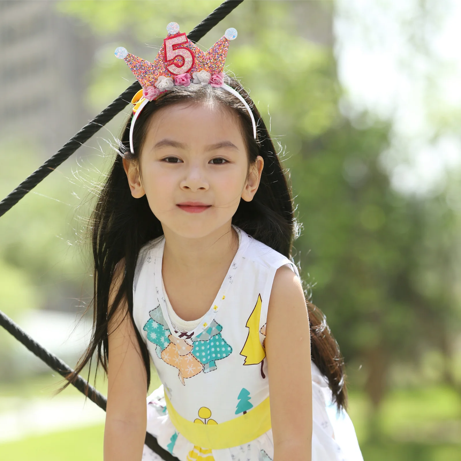 

Birthday Crown Headband Glitter Princess Tiara for and Party Favors Dress Up Role Play Essential