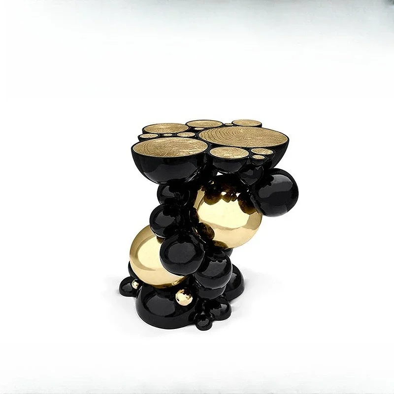 Metal bubble edge design, countertop living room sofa luxury side table