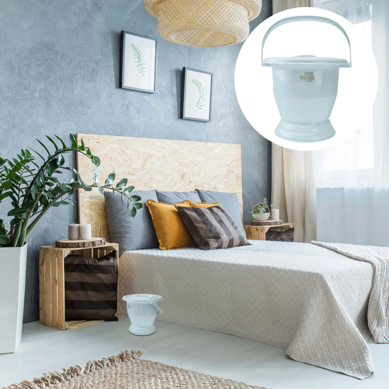 1 قطعة قعادة يدوية مع مقبض مشبك مبولة محمولة لكبار السن الكبار الأطفال ليلة استخدام سرير من البلاستيك عموم غرفة وعاء #1