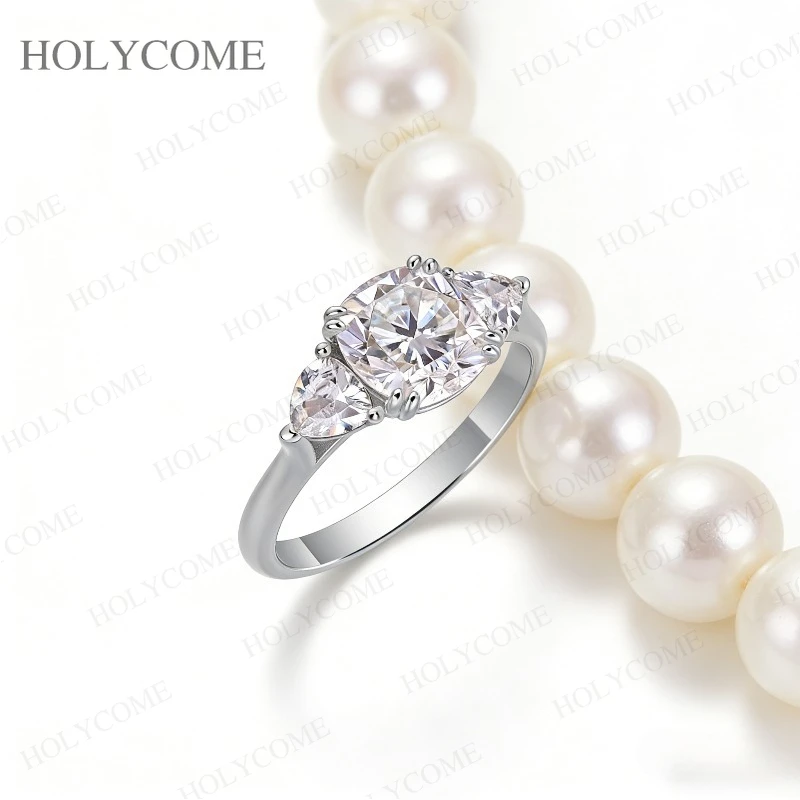 

925 Sterling Silver Moissanite Ring Cushion Trillion Cut D Color VVS1 Sparkling Ring For Women Wedding Anniversary Jewelry