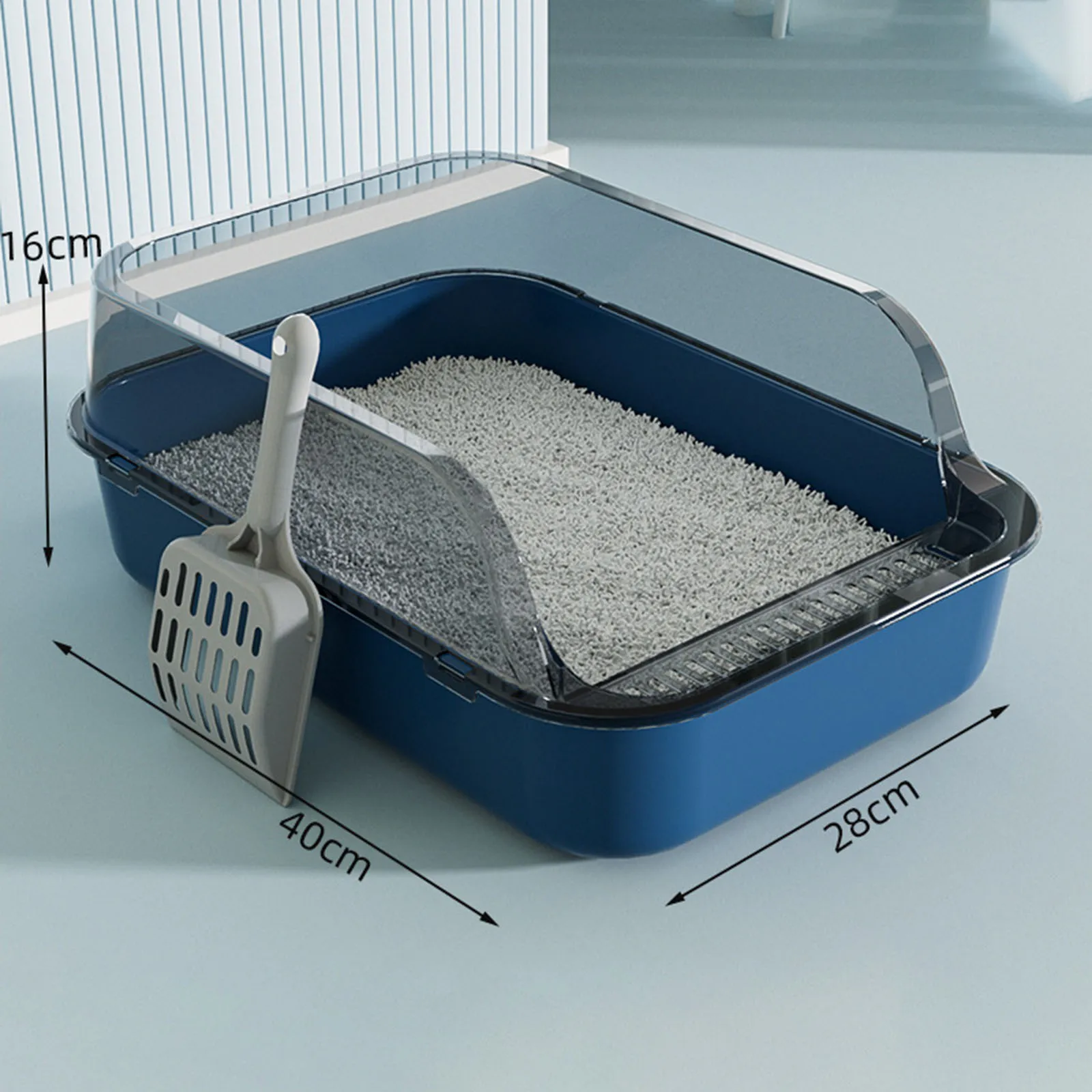 Open Top Cat Litter Box Kitty Litter Pan Anti Splashing Heighten Large Kitten Potty Toilet for Small Animals Rabbit Indoor Cats