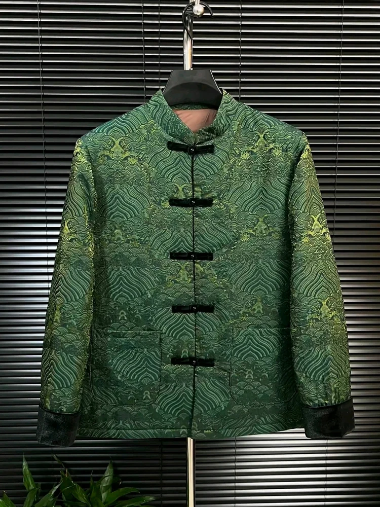 

Men's New Autumn Winter Faion Casual Cool Tang Suit Coat with Button National Trend High-End Sensation Stereo Tailoring