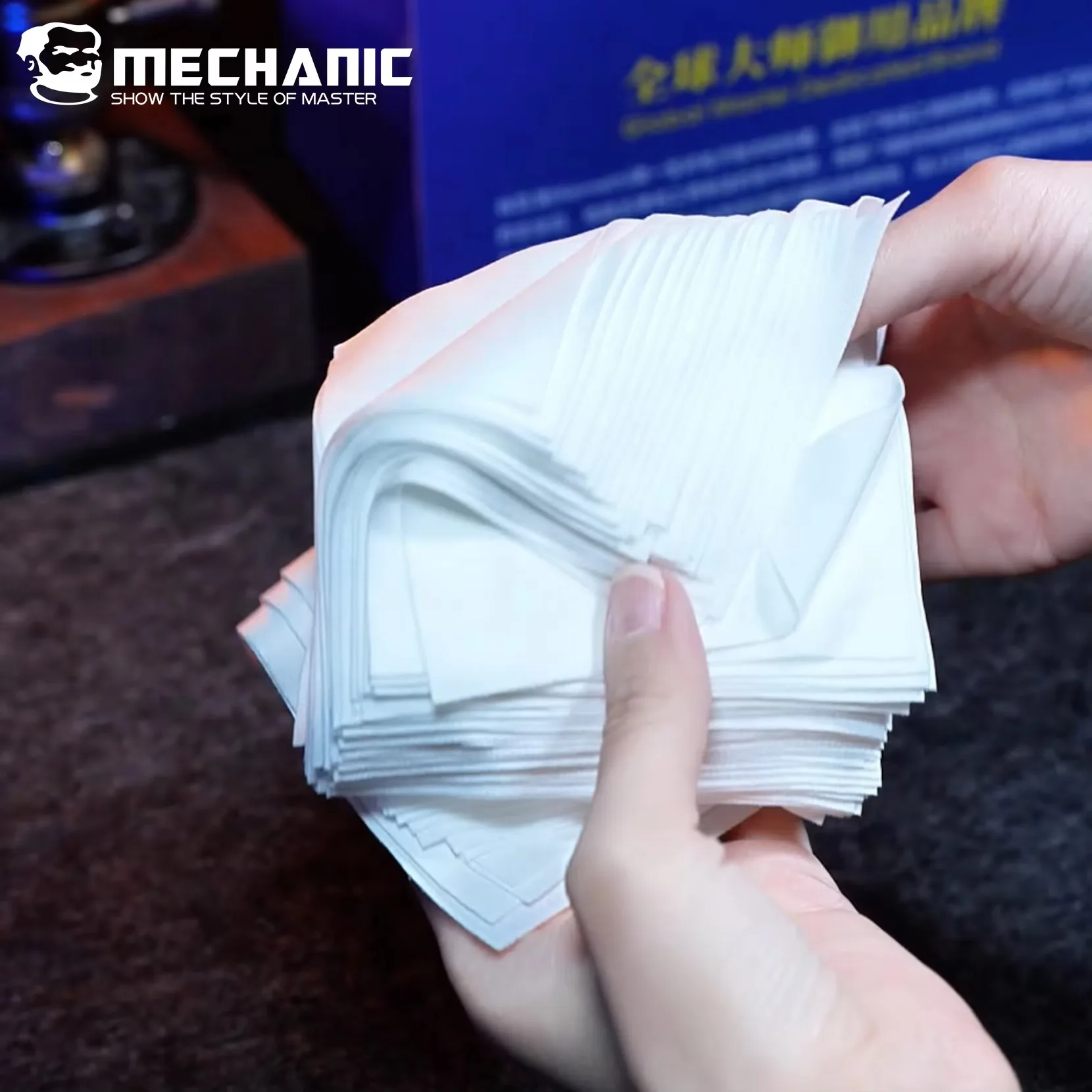 MECHANIC Ultra-Weiche Reinigungstücher GE99 400 Stück 9*9cm Faserförmig, fusselfrei, für Handy-Reparatur, Motherboard, Bildschirm, Linse, Glas, Werkzeugsets – Detail 7