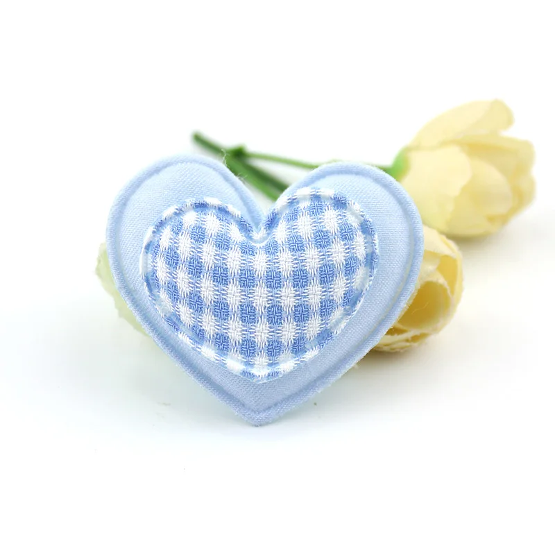 25Pcs 4.5cm Handmade Double Layer Heart Padded Appliques For DIY Headwear Hairpin Crafts Decoration Accessories