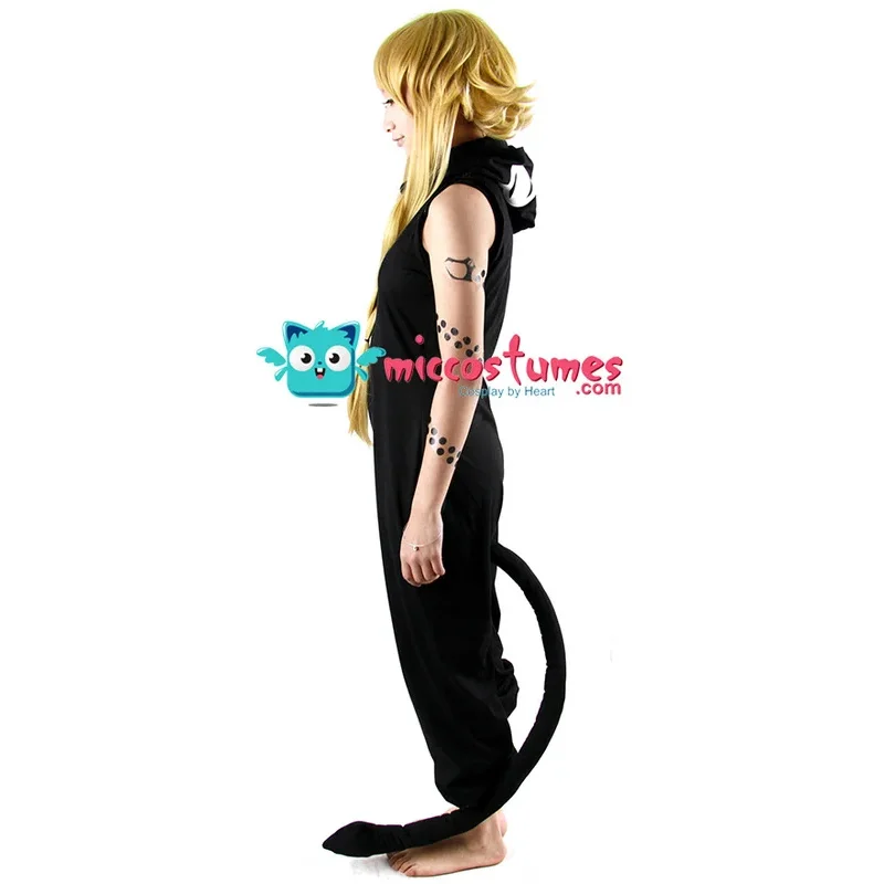 꼬리가 달린 여성용 메두사 블랙 코스프레 의상 점프수트