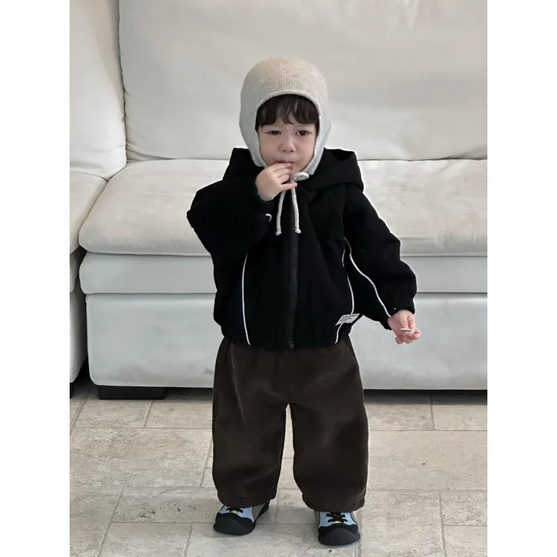 

New Arrival Children Clothing2025Autumn and Winter Baby Hooded Jacket Children's Clothing Boys' Set