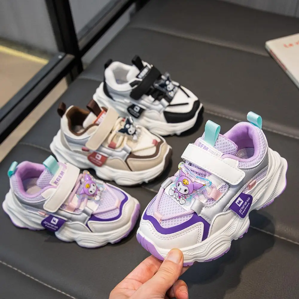

Kawaii Sanrio Kuromi повседневная обувь для девочек, новый сайт, дышащая спортивная обувь, обувь для папы с героями мультфильмов, удобные нескользящие кроссовки