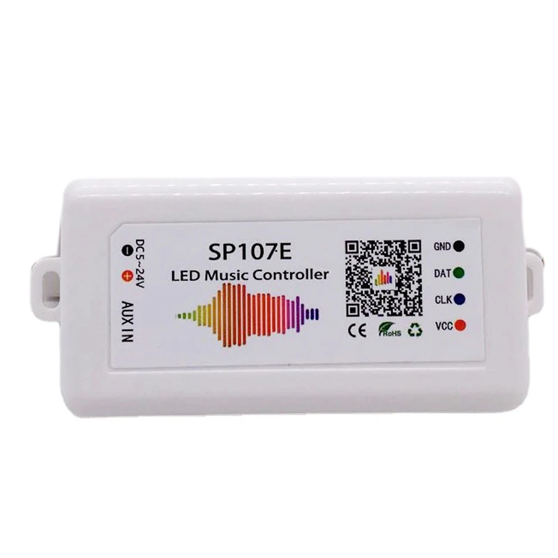 SP107E DC5-24V LED Music Controller With Wireless Bluetooth-Compatible SPI Full Color Music Control By Phone APP