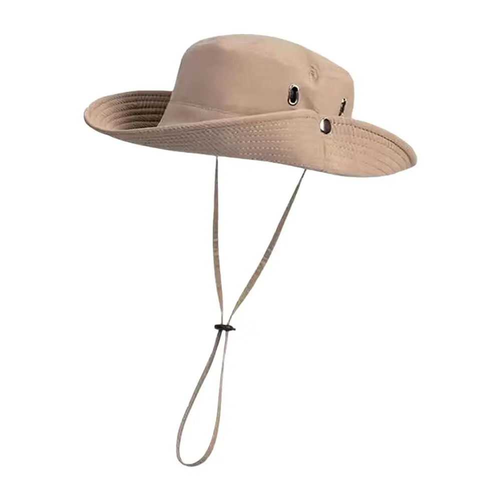 Fashion Summer Bucket Hat Wide Brim Anti-UV Sun Protection Outdoor Fishing Hiking Camping Beach Suncreen Hats For Men Women J4T6