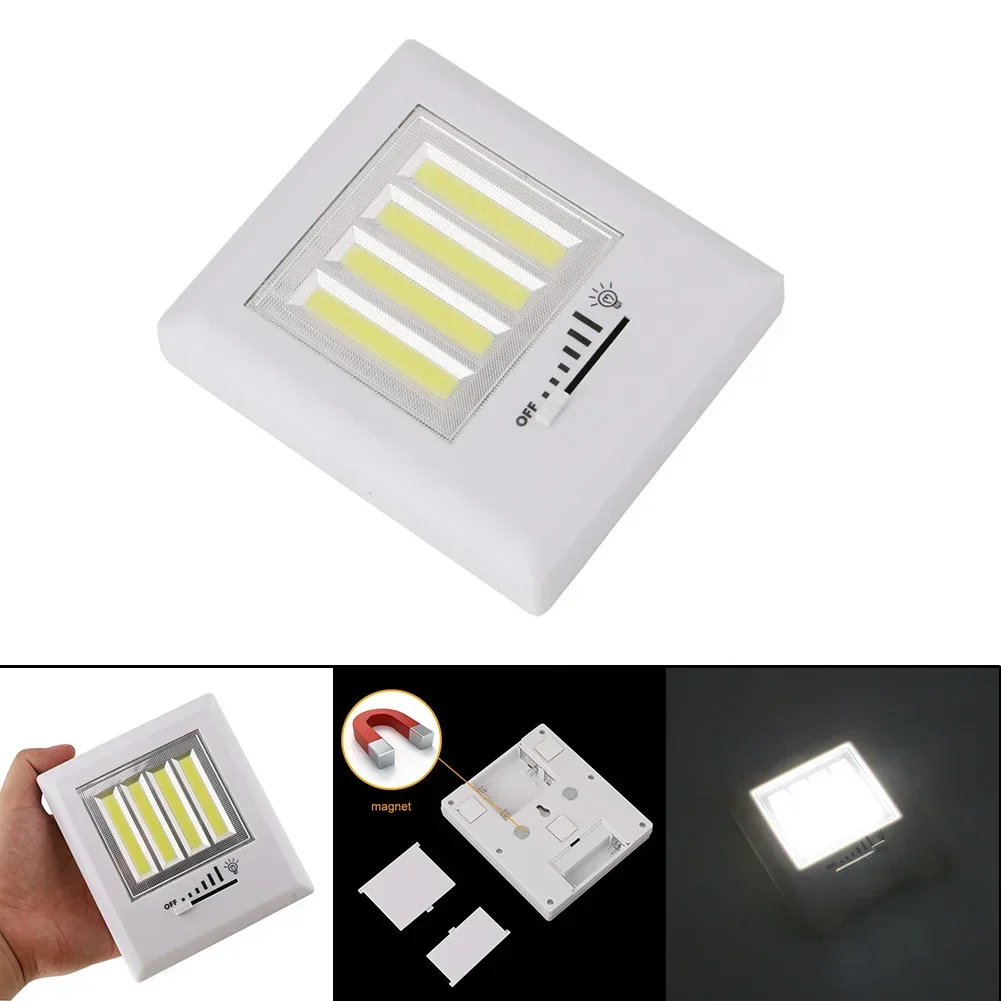 4 COBs LED Lamp Wall Light Battery Operated Cabinet Light Rotary Switch/Slide Switch Corridor Night Light with Magnet