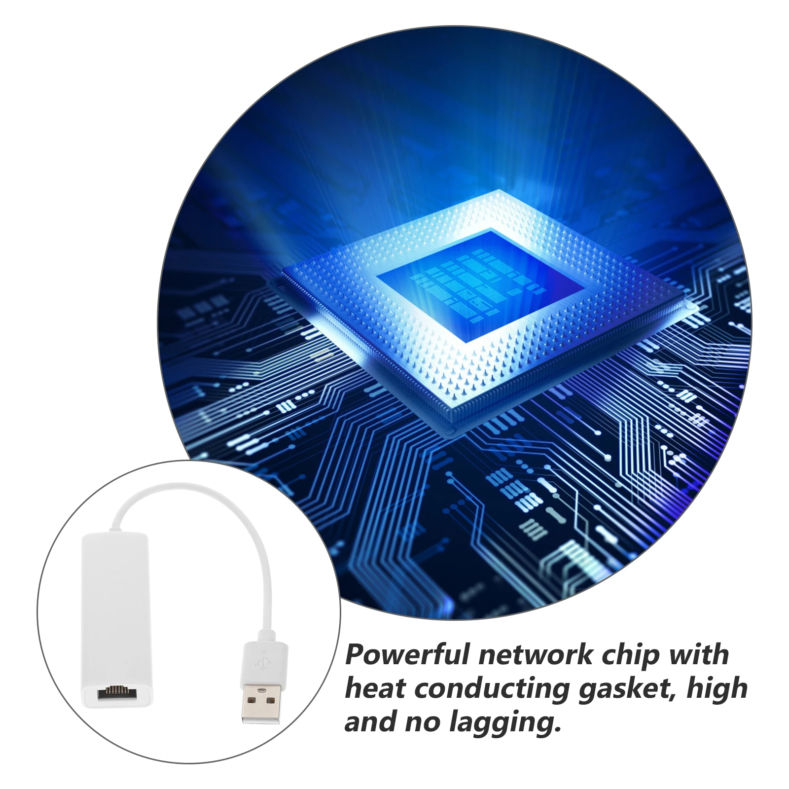 

USB Wired Network Card Ethernet Adapter for Computer Notebook ABS 2 0 High Speed Gigabit Lan No Lag Powerful Chip Heat Gasket