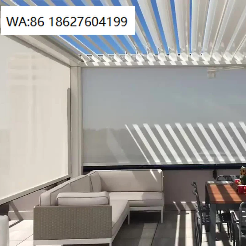 

Outdoor Balcony Aluminium Pergola With Polycarbonate Roof Windproof Waterproof Frame Terrace Garden Balcony Pergola System