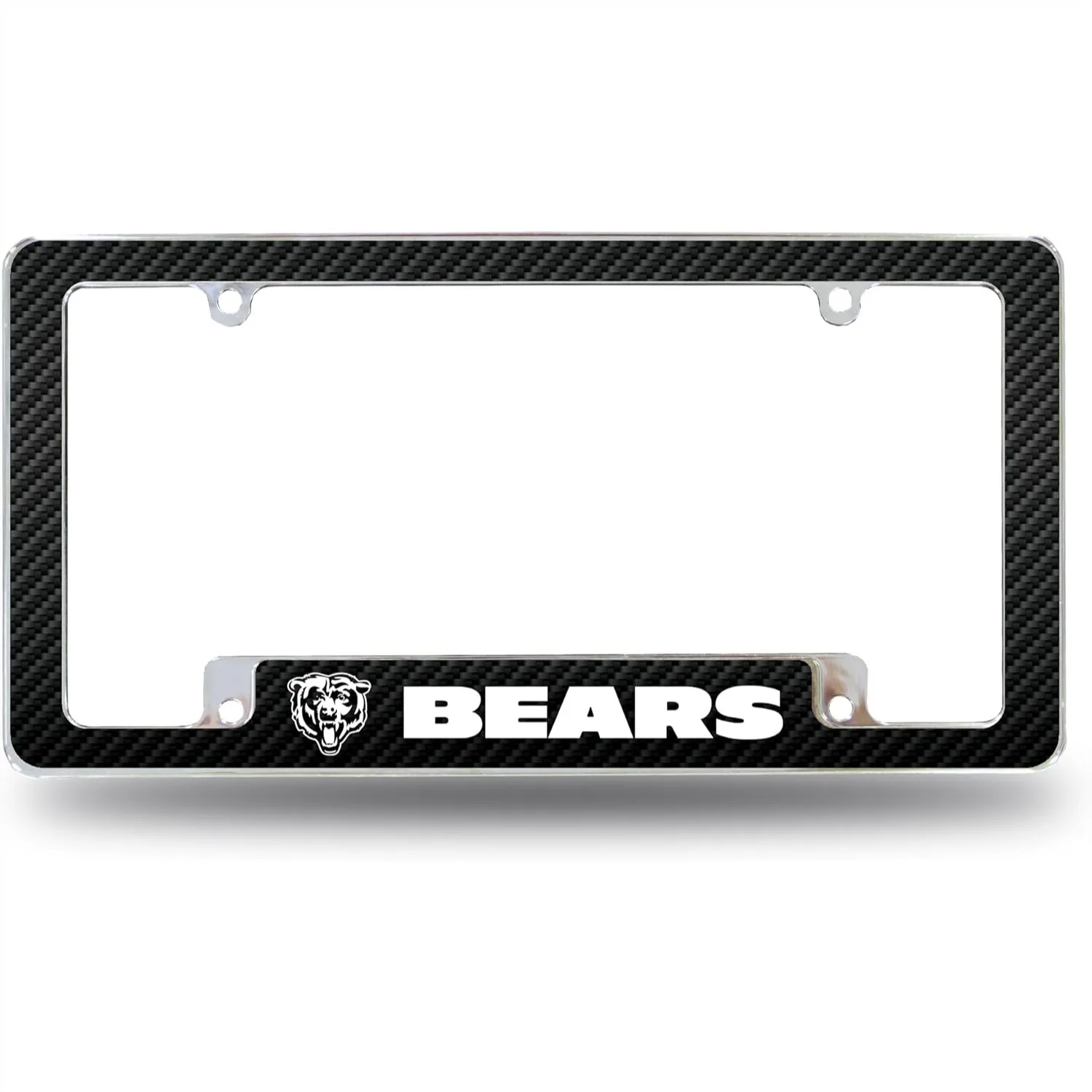 

License Plate Frame for Car Truck SUV - Chrome Black 12x6 Inch Automotive